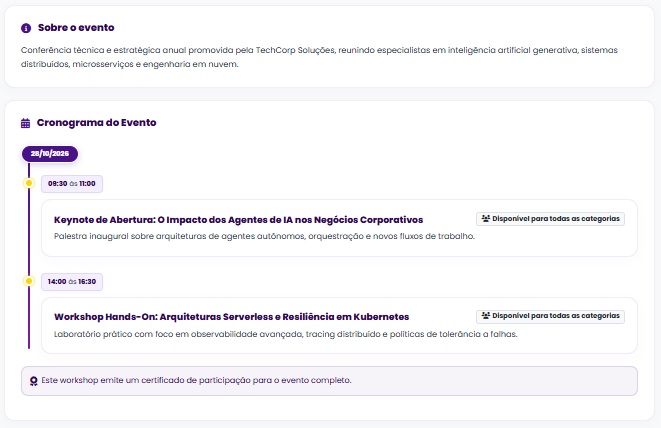 Cronograma e palestrantes do evento